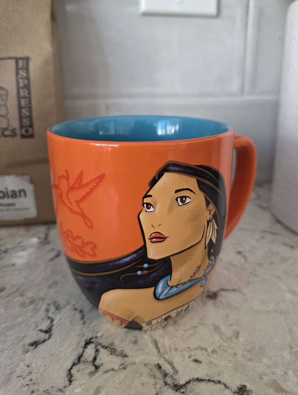Disney Orange and Blue Pocahontas Ceramic Mug